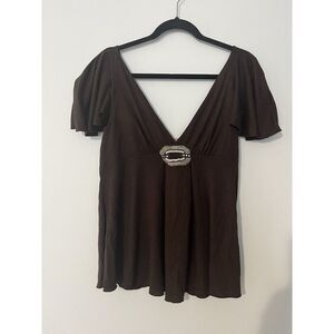 O & G‎ Originals Brown Blouse Size L